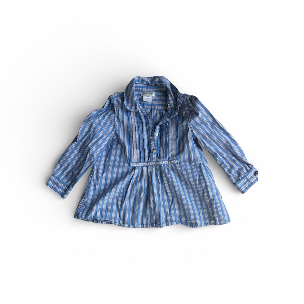 Ralph Lauren Blue Striped Long Sleeve Shirt Size 18 months